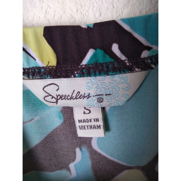 Speechless Teal Blue Green Brown Floral Sundress - Picture 2 of 3
